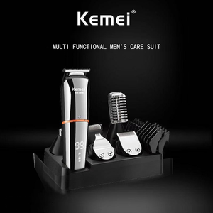 <span class=keywords><strong>Kemei</strong></span> KM-5898 Kit de toilettage 11 en 1 pour salon de coiffure Ensemble de tondeuse à cheveux lavable et rechargeable pour hommes Vente en gros - Product Image 4