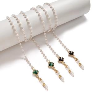 Cadena para <span class=keywords><strong>Gafas</strong></span> de Metal con Cristales de Trébol 2023, Cordón para <span class=keywords><strong>Gafas</strong></span> Ópticas para <span class=keywords><strong>Mujer</strong></span> - Product Image 1