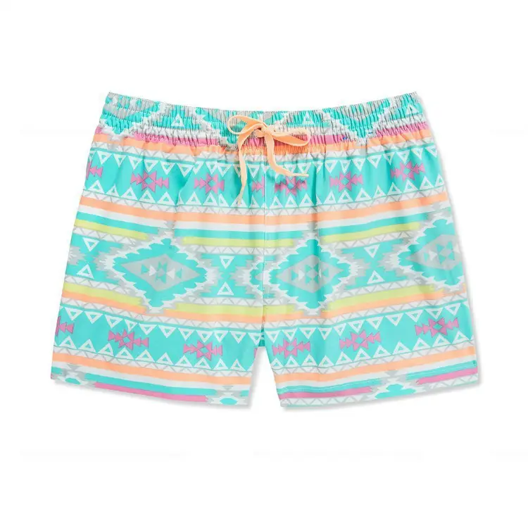 High quality custom 4 way stretch sublimation printed beach shorts women men swim trunks for sale