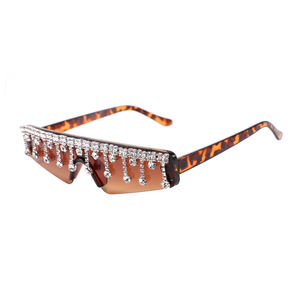 HongKang 2021 diamantes moda nuevos tonos cristal goteo gafas de sol mujeres diamantes de gran tamaño hombres gafas de sol - Product Image 4