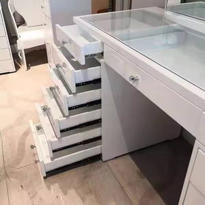 Coiffeuse noire à 13 tiroirs réglables et durables pour chambre à coucher, avec miroir LED - Product Image 5