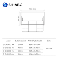 SH-ABC VIOLET Pro Panier coulissant à fermeture douce Accessoires pour armoire et placard Métal violet doré Organiseur de tiroir coulissant Plateau à bijoux
