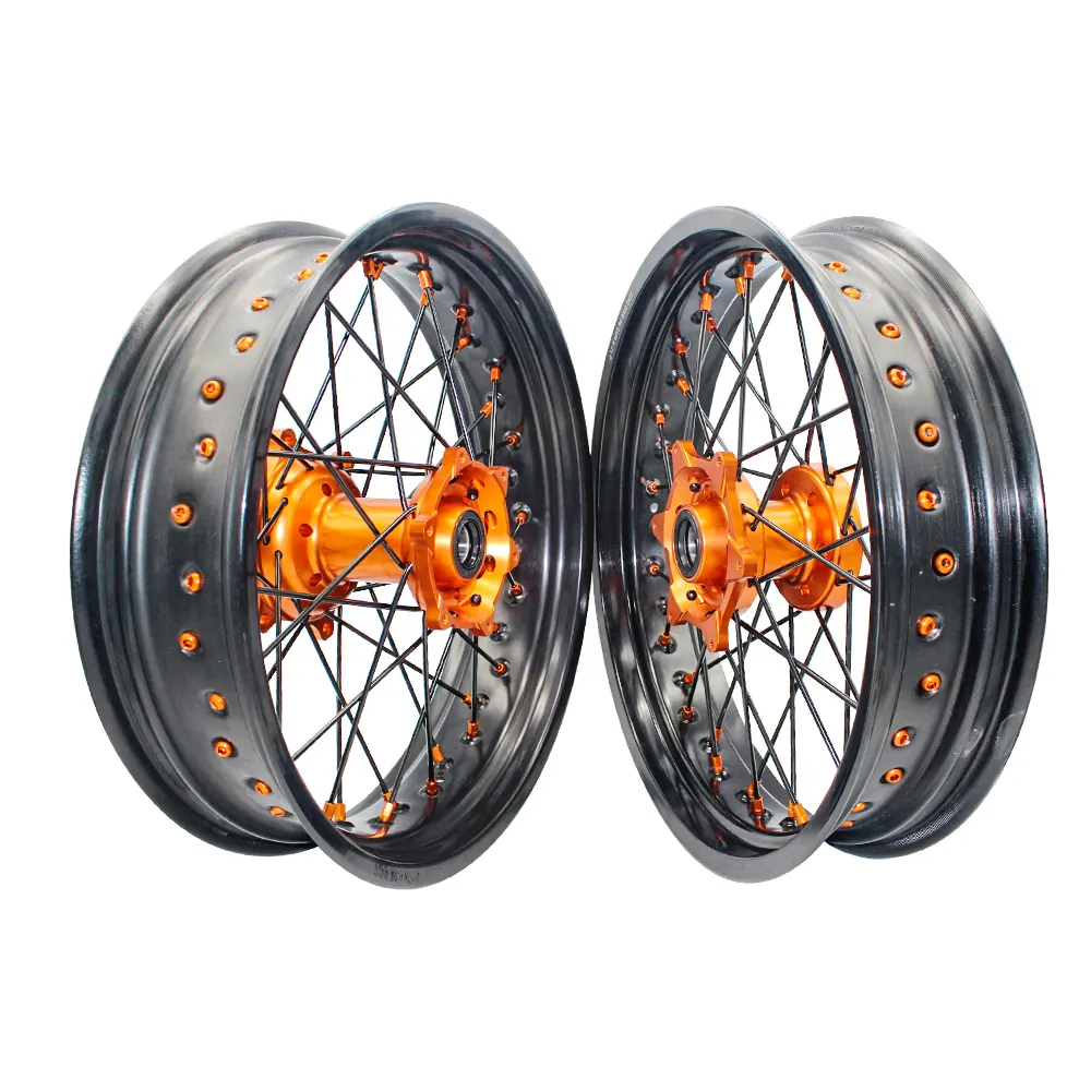 17 Inch 36 Spokes Anodization Aluminum Alloy Motorcycle Wheels Supermoto Wheels For KTM EXC SXF SX 250 300 450