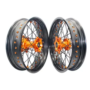 17 Inch 36 Spokes Anodization Aluminum Alloy Motorcycle Wheels Supermoto Wheels For KTM EXC SXF SX 250 300 450