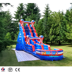 Glissière d'eau gonflable 16 pi. Toboggan Boxer américain avec piscine Toboggans aquatiques Party Rental CA - Product Image 2