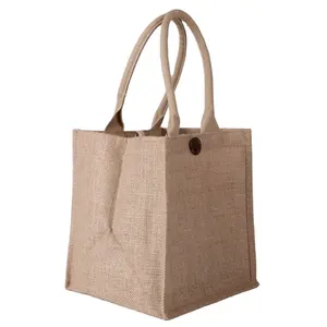 Can be customized Jute tote bag, jute fabric carry bag