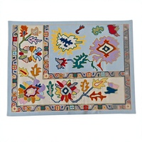 Modern Hand Knotted Wool Area Rug Eco Friendly Persian Pattern Flat Pile Non Slip Pet Friendly Custom Size for Home Office