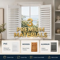 Volets de plantation sur mesure en gros, usine OEM, stores de fenêtre en PVC, bois et aluminium, volets à persiennes pour projets hôteliers, vente en gros