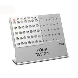 Customized Logo Aluminum Alloy Perpetual Desk <b>Calendar</b> Foldable Metal Table <b>Calendar</b> for Office Desktop Decoration Business Gift - Product Image 1