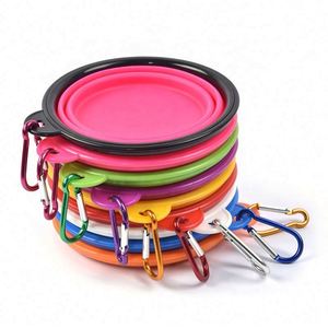 High Quality Silicone Black Frame Folding Tpe Pet Portable Outdoor Dog Food Bowl - Product Image 1