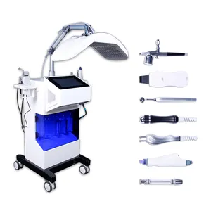8 in1 Facial Cleaning Blackhead Remover Vacuum Microdermabrasion Diamond Pdt LED Light Jet Aqua Peel Water Oxygen Facial Machine
