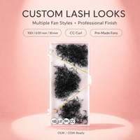 Extensions de cils en soie naturelle faites à la main, base fine, 500 bouquets, 3D 5D 7D 8D 9D 10D 14D, plateaux de cils volume