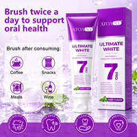 Dentifrice blanchissant violet ATOANY avec 7 probiotiques, nettoyage en profondeur, haleine fraîche, élimine les taches jaunes, sans danger pour l'émail, soin buccal quotidien