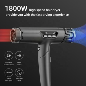 Sèche-<span class=keywords><strong>cheveux</strong></span> ionique puissant à haute vitesse, pliable, à température constante, avec diffuseur pour <span class=keywords><strong>boucles</strong></span>, moteur BLDC 1800W - Product Image 2