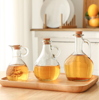 Fournitures de cuisine Cruets d'huile et de vinaigre en verre vintage Pot d'huile d'olive Sauce de soja Bouteille d'huile de vinaigre avec poignée 350ml 250ml
