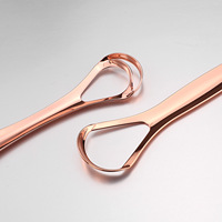 Nettoyeur de Langue Double Couche en Acier Inoxydable 304 Or Rose en Forme de U à Large Ouverture – Nettoyant de Langue Domestique pour l'Hygiène Buccale