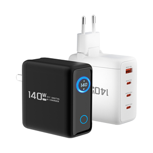 Cargador de Pared <span class=keywords><strong>4</strong></span> en 1 con Pantalla LED Digital de 140W GaN, 1 USB, 2 Puertos Tipo C, Carga Rápida PD QC3.0 para Teléfono Móvil - Product Image 2