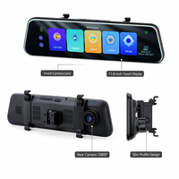 Miroir intelligent 11,8 pouces 4K HDR avec caméra embarquée 1080P arrière 120 degrés, ADAS, commande vocale, GPS, enregistrement en boucle, stationnement 24H, WiFi 5G/8G, OEM CE