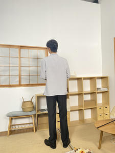 Uniforme de Chef de cuello alto de manga larga blanco Unisex personalizado de alta calidad para personal de recepción de Hotel verano 100% algodón - Product Image 4