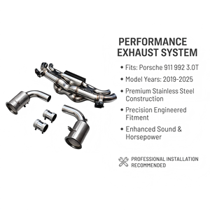 Sistema de Escape de Acero Inoxidable con Válvula de Sonido Vortex Sport para Porsche 911 992 3.0T 2019-2025, Configuración de Tuning - Product Image 1
