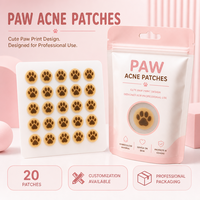 Patchs anti-acné ronds en forme de patte de chat, couvre-boutons hydrocolloïdes pour le soin de la peau
