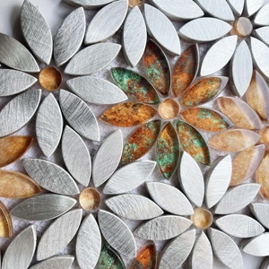Azulejos Decorativos de Cerámica Modernos con Forma de Flor, Color Naranja, Resistentes al Agua, para <span class=keywords><strong>Cocina</strong></span>, Paredes, Hotel, Sala de Estar y Baño - Product Image 4