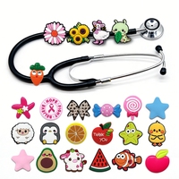 Charmes de stéthoscope mignons en PVC 2D/3D, décor animal sur le thème médical pour les professionnels de la santé, accessoires de stéthoscope pour les médecins et les infirmières