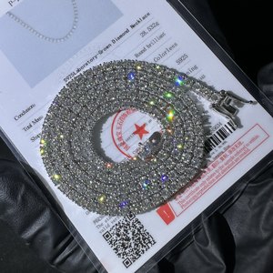 Collier Chaîne Tennis Classique Unisexe Hip Hop Iced Out avec Diamants de Laboratoire 4MM - Product Image 2