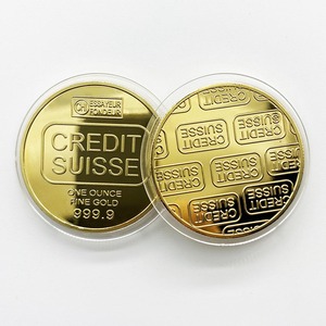 Pièce <span class=keywords><strong>suisse</strong></span> de crédit en métal plaqué <span class=keywords><strong>or</strong></span> rond personnalisé de 40mm Barre de lingot en métal Pièce de crédit <span class=keywords><strong>suisse</strong></span> de crédit - Product Image 2