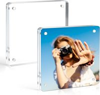 Magnétique de réfrigérateur élégant en acrylique transparent, design en forme de cadre, durable, personnalisable, série robuste, emballage multi-pièces