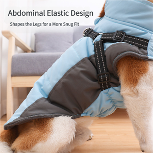 犬服反射デザイナーペット服服犬冬コートハーネス付き - Product Image 2