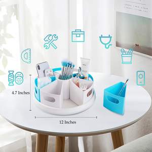 Organisation et stockage de bureau à domicile Organisateurs de fournitures d'art Caddy de style Lazy Susan avec bacs amovibles - Product Image 5