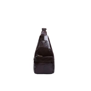 Genuine Leather Chest <b>Bag</b> For Men Brown Solid Color Large Capacity Retro Style Leisure Travel - Product Image 4