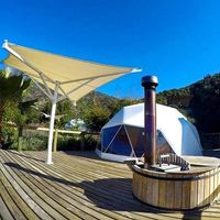 Dôme Géométrique Hôtelier, Tente Dôme Transparente en PVC pour Projection Extérieure, Igloo Hivernal Géodésique en Polycarbonate Écologique pour Maison/Resort