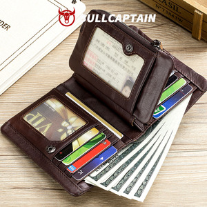 BULLCAPTAIN Custom <b>Mens</b> <b>Wallets</b> Luxury Genuine Leather Blocking <b>RFID</b> <b>Wallet</b> Card Holder Bifold Slim Money Purse <b>WALLETS</b> - Product Image 3