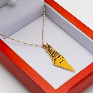Collar de Moda con Colgante de Acero Inoxidable con Mapa de Palestina, Jordania, Islámico, Musulmán, Árabe, Corán, PVD, Joyería Nueva al por Mayor para Mujer - Product Image 6