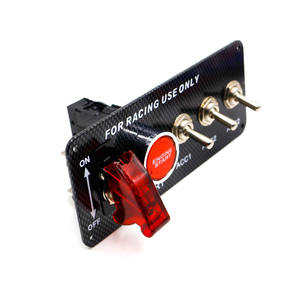 Interruptor Automático Combinado Cinco en Uno, de Fibra de Carbono, LED, Encendido con un Solo Botón, con Tres Posiciones, Panel de Modificación de Automóviles - Product Image 3