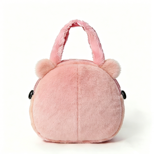Bolso de Mano de Peluche de Mapache Rosa Personalizado con Ojos Grandes, Bolso Bandolera de Hombro de 2 Formas de Uso, Animal de Peluche Suave de Dibujos Animados Kawaii - Product Image 2