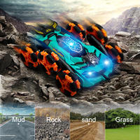 Offre Spéciale Voiture RC Métal 1612 4 Canaux Six Roues avec Lumières Cool, Pulvérisation d'Eau, 2.4G, Flip 360°, Cascade, Drift, Déformation, Chargeur Inclus, Jouet de Noël