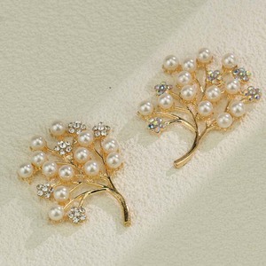 Broche de árbol de dinero con perlas, horquilla de aleación con perlas y cristales, adorno para el cabello de boda, accesorio de joyería DIY - Product Image 2