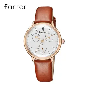Fantor 1008 Orologio <span class=keywords><strong>di</strong></span> Lusso da Donna <span class=keywords><strong>di</strong></span> Alta Gamma Cronografo al Quarzo Elegante con Cinturino in Vera Pelle Orologio da Polso Femminile - Product Image 1