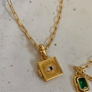 สร้อยคอจี้รูปตาแบบล็อคสี่เหลี่ยมขายส่งสำหรับผู้หญิง - Product Image 3