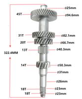Arbre principal 33421-35170 pour configuration de boîte de vitesses 18T/14T/13T/20T/31T/45T Toyota HIACE HILUX 2WDLN200 1988/08-2004/12