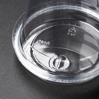 Couvercles en plastique PET transparents durables pour vente en gros, type dôme plat, 89/92/95/98mm, fermetures de bouteilles jetables écologiques pour boissons froides