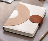 Carnet de notes professionnel A5 en cuir PU à couverture rigide avec logo personnalisé, motif géométrique, journal de bureau, planificateur magnétique – Vente en gros usine