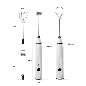 Nhà Máy Giá 2 Trong 1 Có Thể Thay Thế Đầu Điện USB Có Thể Sạc Lại Tùy Chỉnh Xách Tay Sữa Frother Cầm Tay Cà Phê Bọt Sữa Frother - Product Image 4
