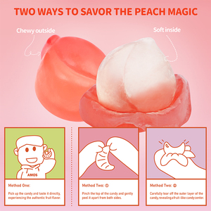 Amos peelerz hình dạng khác nhau Halal trái cây <span class=keywords><strong>Jelly</strong></span> kẹo Hương vị đào peelable ngọt ngào Gummy kẹo - Product Image 4