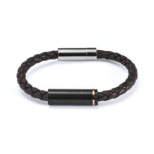 Alin personalizado nuevo acero inoxidable cuero magnético 316l pulseras para hombres al por mayor - Product Image 2