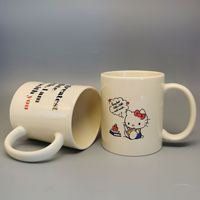Mug à expresso en céramique blanc crème tendance avec logo personnalisé pour les cafés