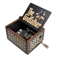 Caja de Música de Madera Moderna Minimalista con Manivela, Impresión UV Pintada, Regalo de Cumpleaños al por Mayor
